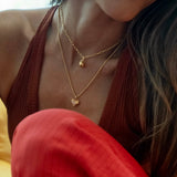 LOVE LEE OR Charms Coral Rose Heart Charm Necklace