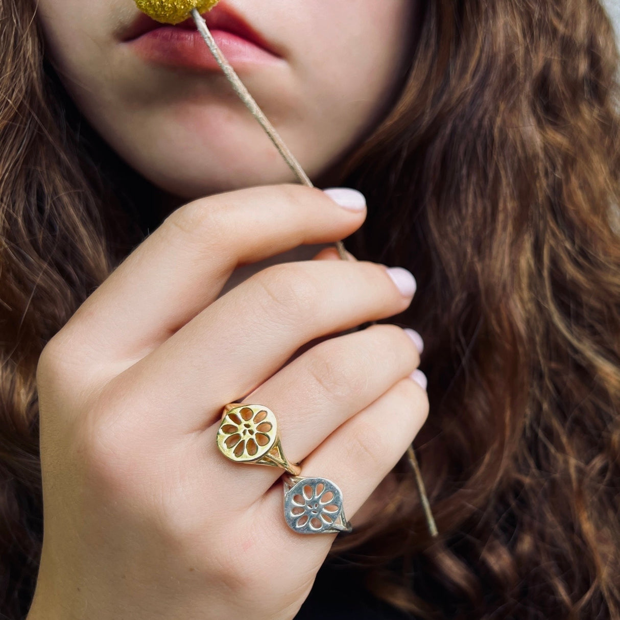 LoveLeeOr Ring Down To Earth //  Lotus Root Ring