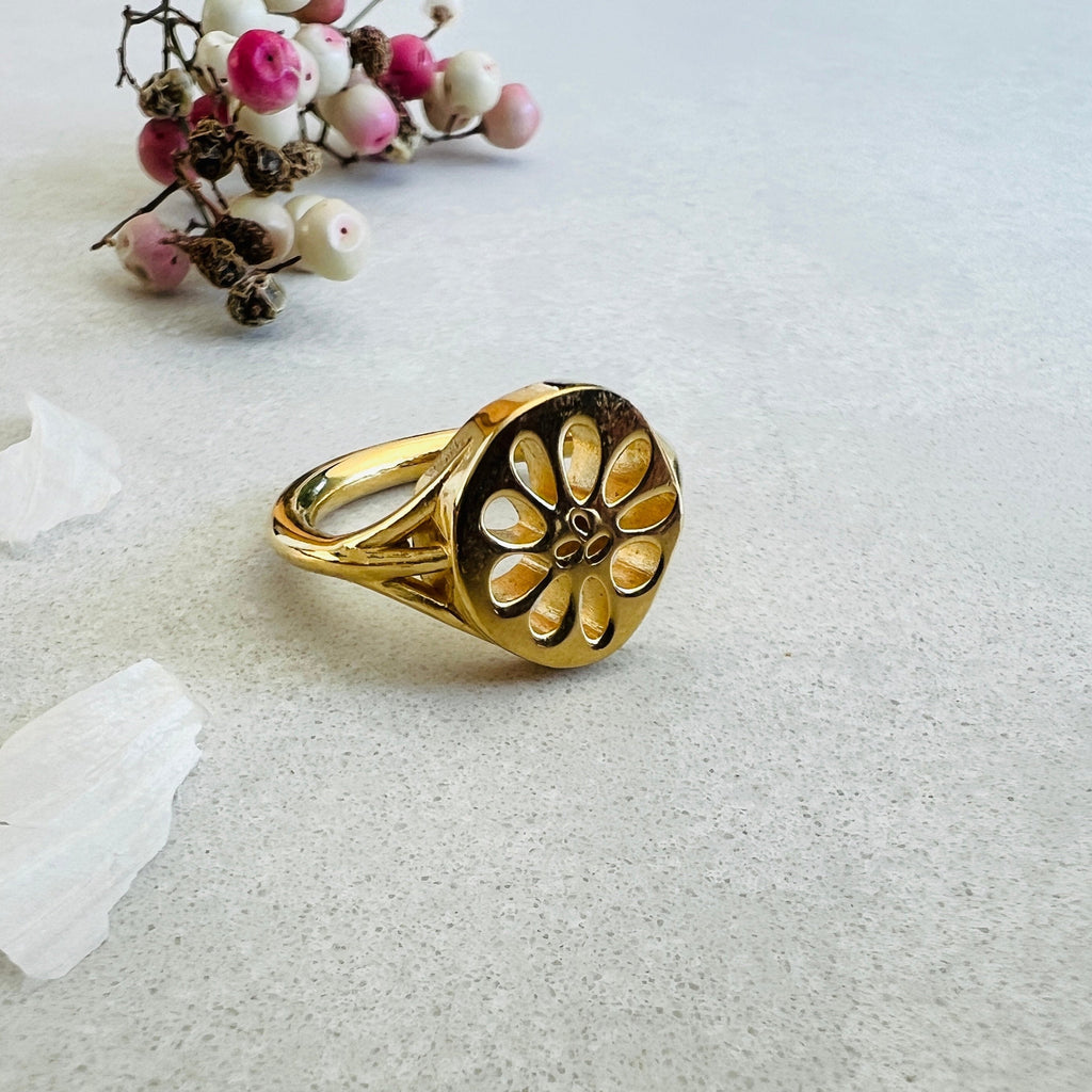 LoveLeeOr Ring Down To Earth //  Lotus Root Ring